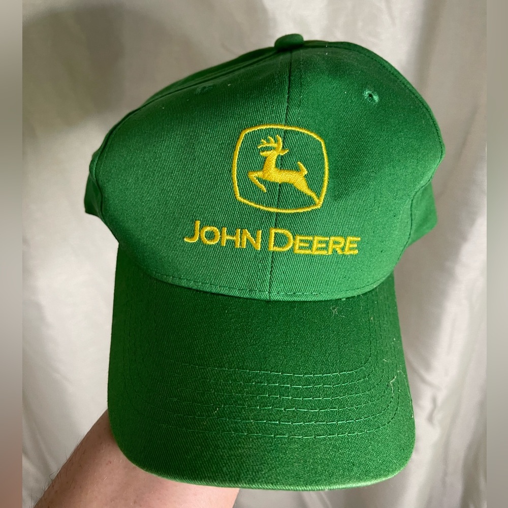 John Deere VTG 80’s Retro Green Yellow Trucker Baseball Snapback Hat Cap